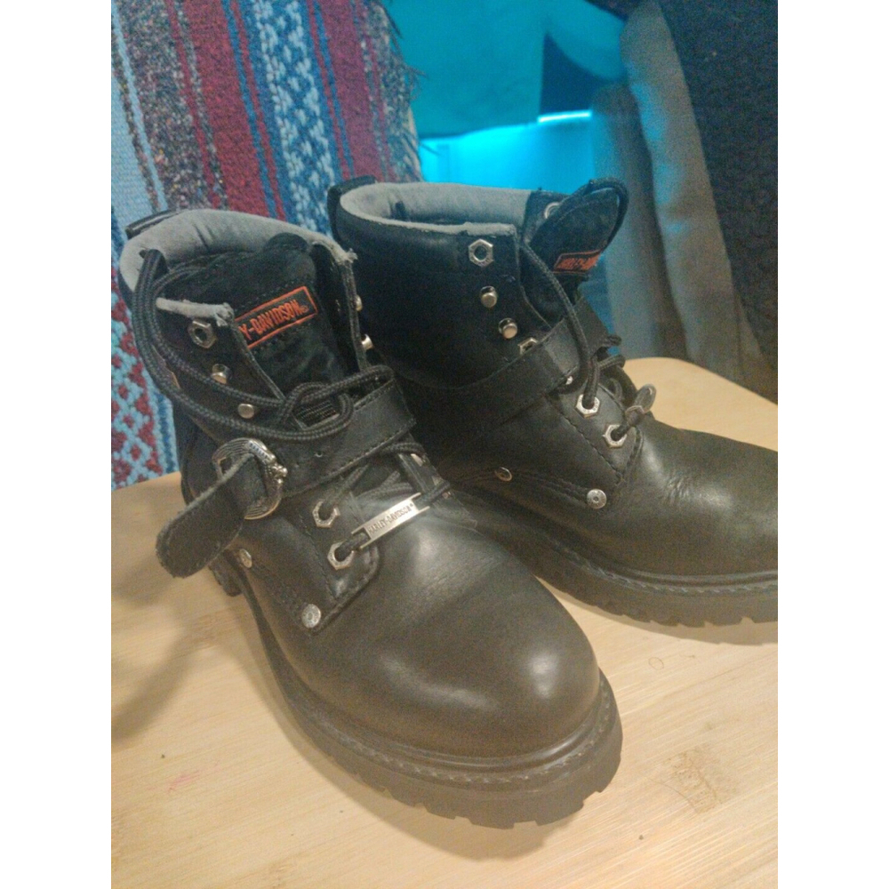 Women's Harley-Davidson Lace Up Size 8.5 Boots Buckle